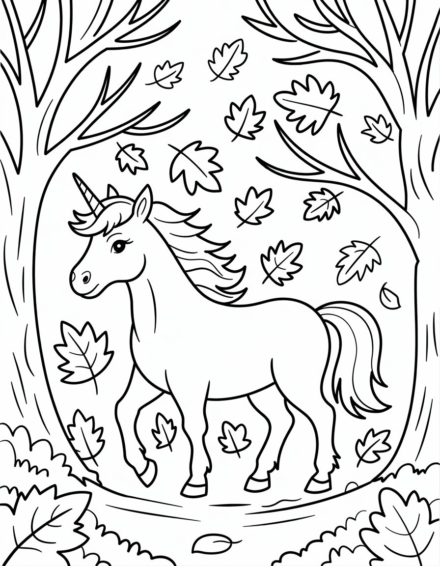 Autumn Leaves Unicorn